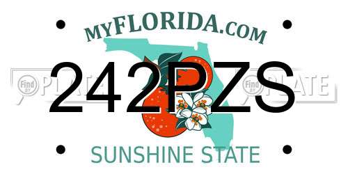 242PZS Florida License Plate