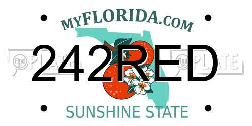 242RED Florida License Plate