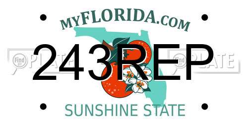 243REP Florida License Plate