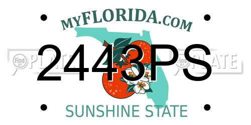 2443PS Florida License Plate