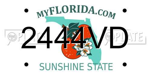 2444VD Florida License Plate