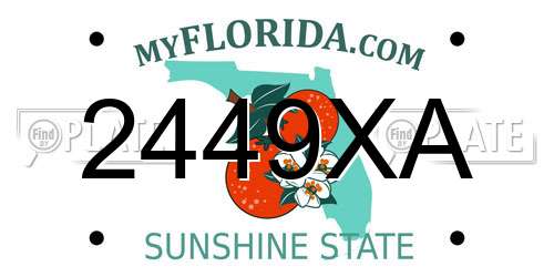 2449XA Florida License Plate