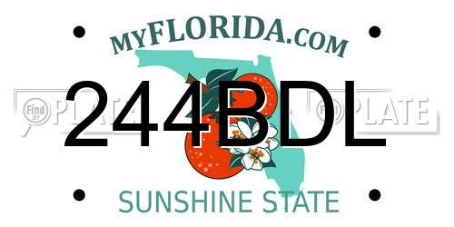 244BDL Florida License Plate