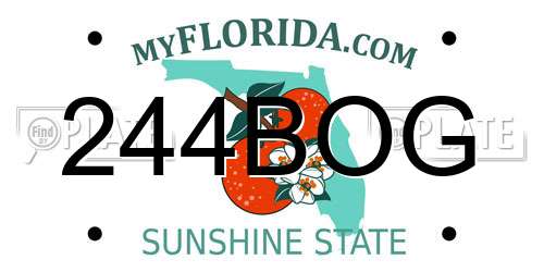 244BOG Florida License Plate