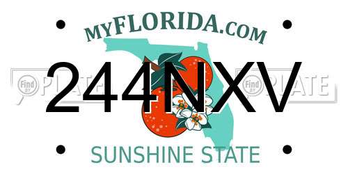 244NXV Florida License Plate