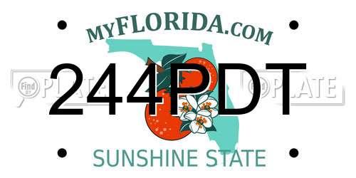 244PDT Florida License Plate