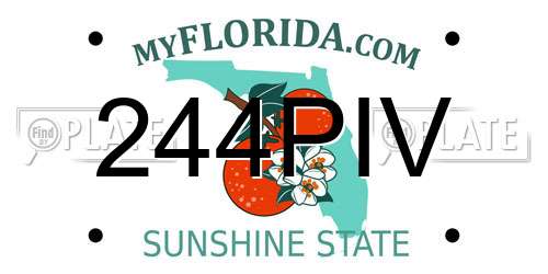 244PIV Florida License Plate