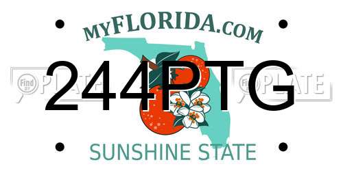 244PTG Florida License Plate