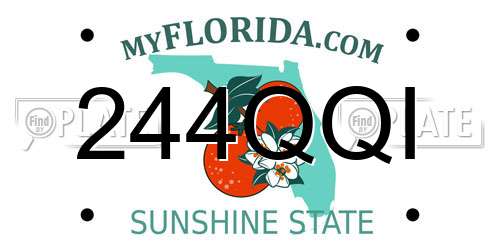 244QQI Florida License Plate