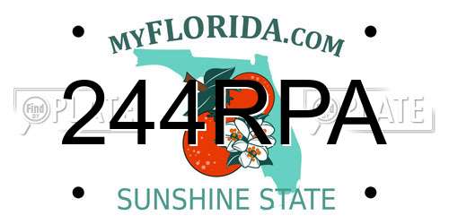 244RPA Florida License Plate