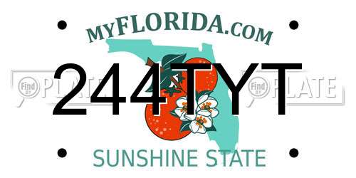 244TYT Florida License Plate