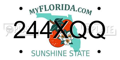 244XQQ Florida License Plate