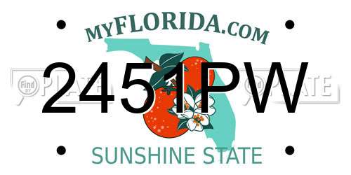 2451PW Florida License Plate