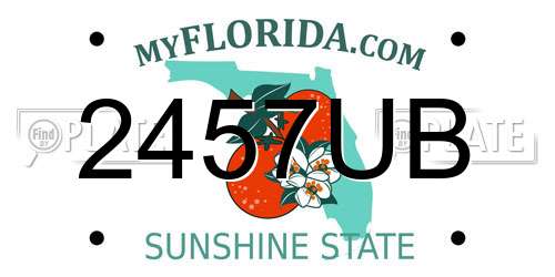 2457UB Florida License Plate