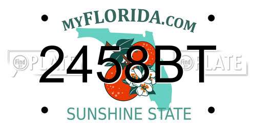 2458BT Florida License Plate