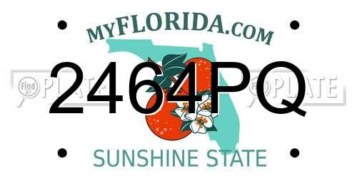 2464PQ Florida License Plate