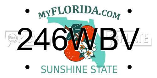246WBV Florida License Plate