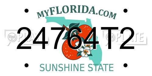 24764T2 Florida License Plate