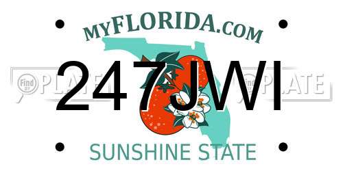 247JWI Florida License Plate