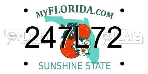 247L72 Florida License Plate