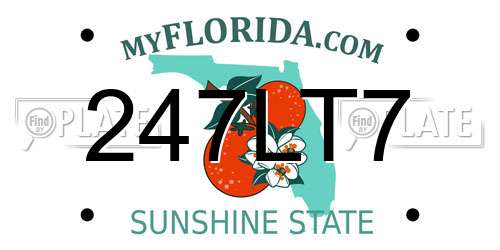 247LT7 Florida License Plate