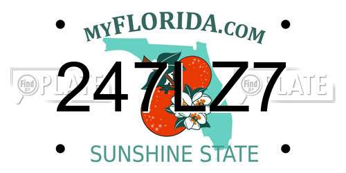 247LZ7 Florida License Plate