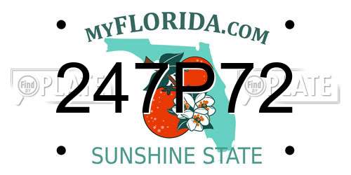 247P72 Florida License Plate
