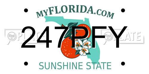 247PFY Florida License Plate