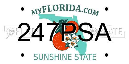 247PSA Florida License Plate