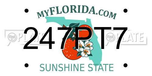 247PT7 Florida License Plate