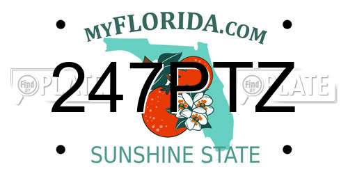 247PTZ Florida License Plate