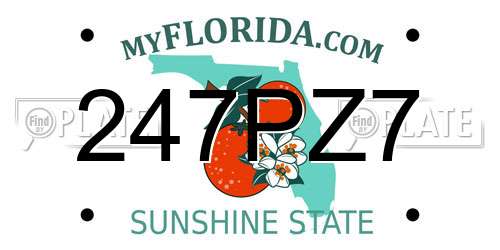 247PZ7 Florida License Plate