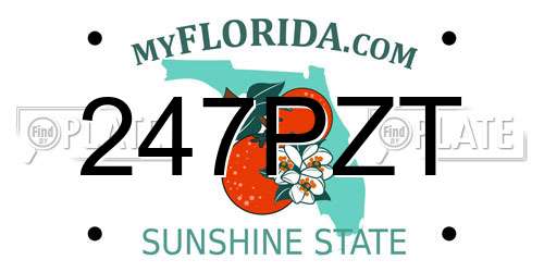 247PZT Florida License Plate