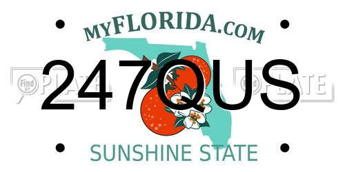 247QUS Florida License Plate