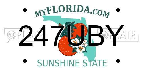 247UBY Florida License Plate