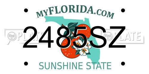 2485SZ Florida License Plate