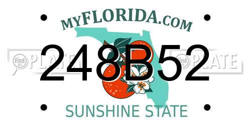 248B52 Florida License Plate