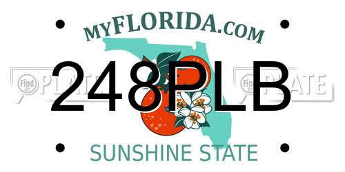 248PLB Florida License Plate