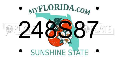 248S87 Florida License Plate