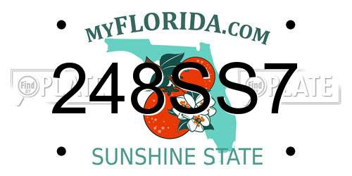 248SS7 Florida License Plate
