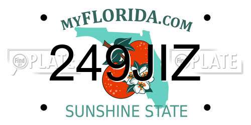 249JIZ Florida License Plate