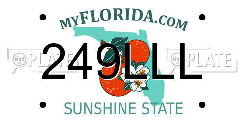 249LLL Florida License Plate