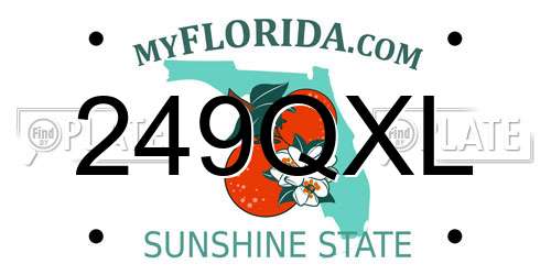 249QXL Florida License Plate