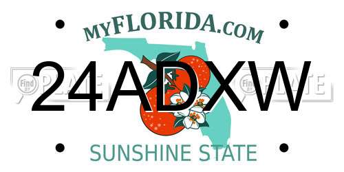 24ADXW Florida License Plate