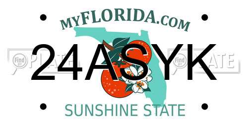 24ASYK Florida License Plate
