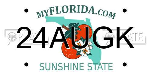 24AUGK Florida License Plate