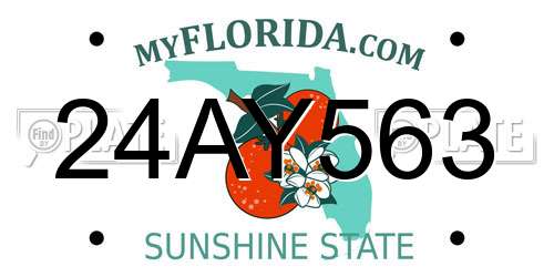 24AY563 Florida License Plate