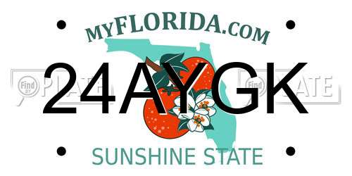 24AYGK Florida License Plate