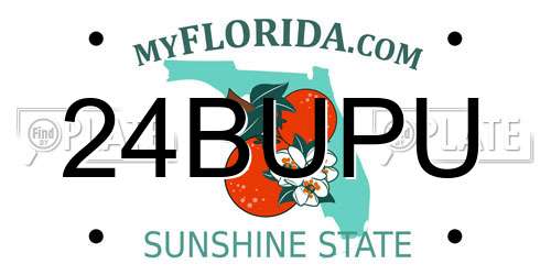 24BUPU Florida License Plate