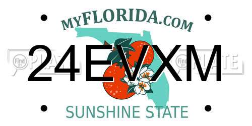 24EVXM Florida License Plate